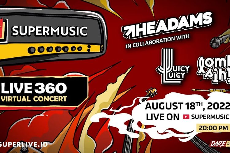 Supermusic Live 360 Virtual Concert siap kembali diselenggarakan pada Kamis 18 Agustus 2022 mendatang secara eksklusif di YouTube official Supermusic pukul 20.00 WIB. 