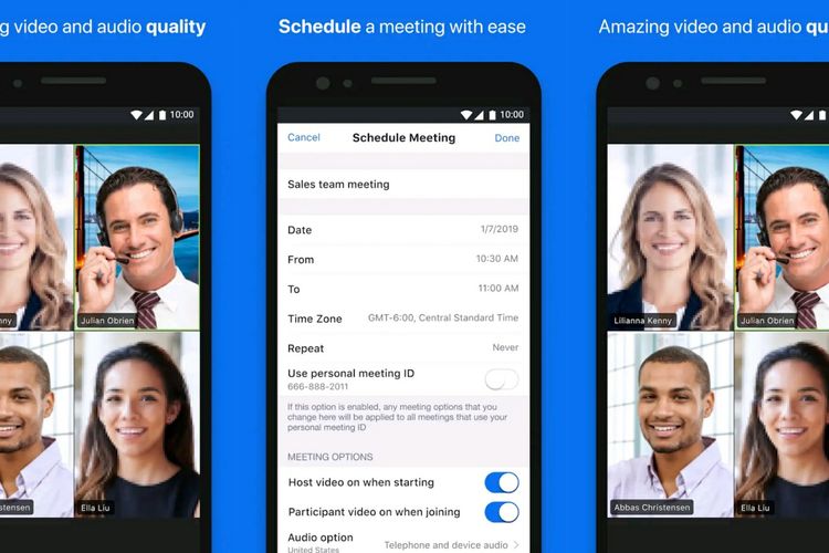 Aplikasi Zoom Meeting.