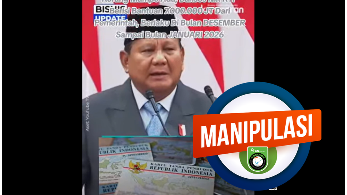 INFOGRAFIK: Hoaks Prabowo Umumkan Bansos Rp 7 Juta untuk Setiap NIK, Cek Faktanya