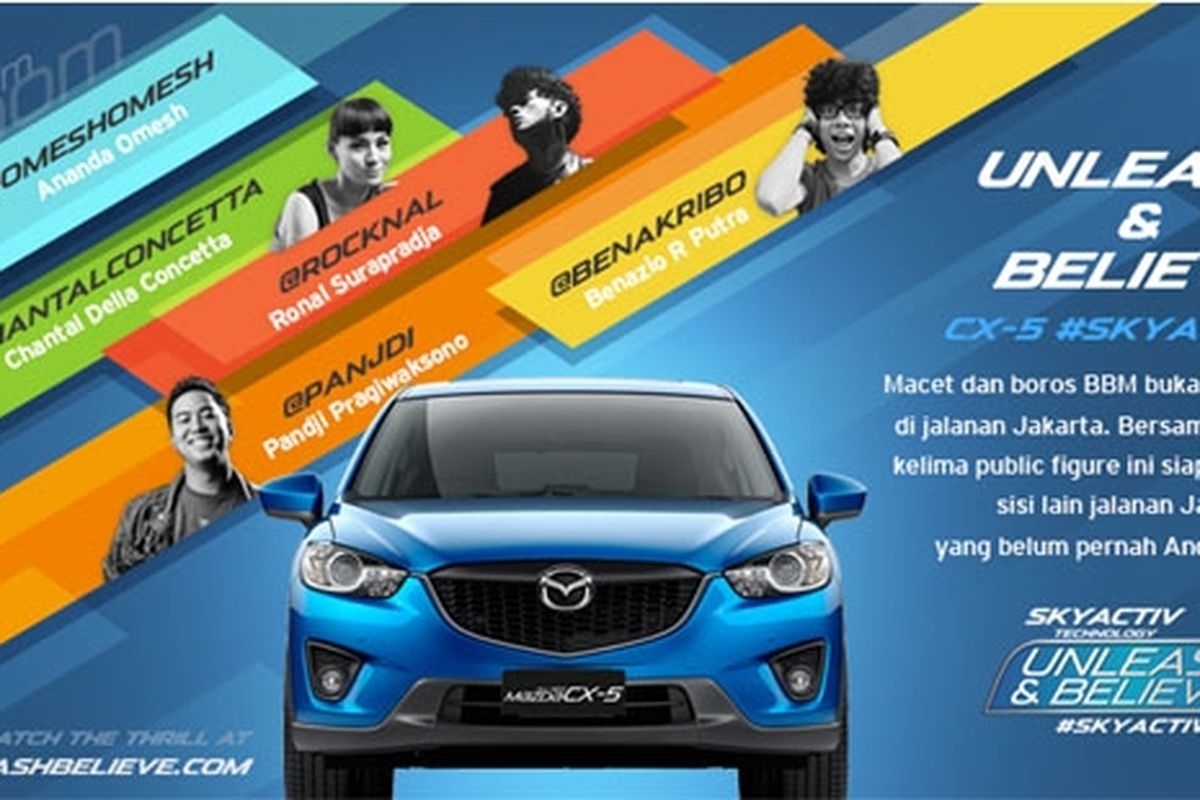 Mazda tantang lima artis yang juga social media star kemudikan Mazda CX-5 di Jakarta.