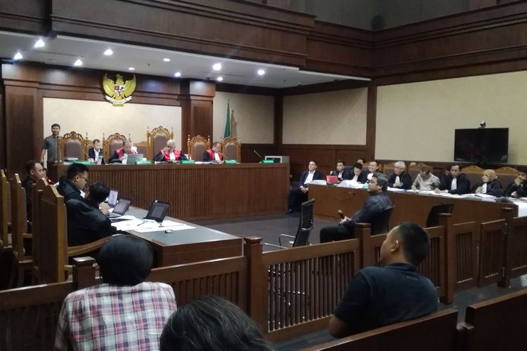 Sidang pemeriksaan saksi untuk mantan anggota DPR I Nyoman Dhamantra di Pengadilan Tipikor Jakarta, Senin (17/2/2020)