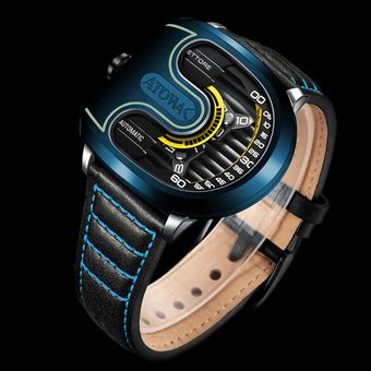 Atowak Ettore Drift 4-Arm Wandering Hour Navy Blue Watches

