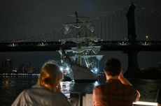 Paniknya Kru AL Meksiko Saat Kapal Tabrak Jembatan Brooklyn New York