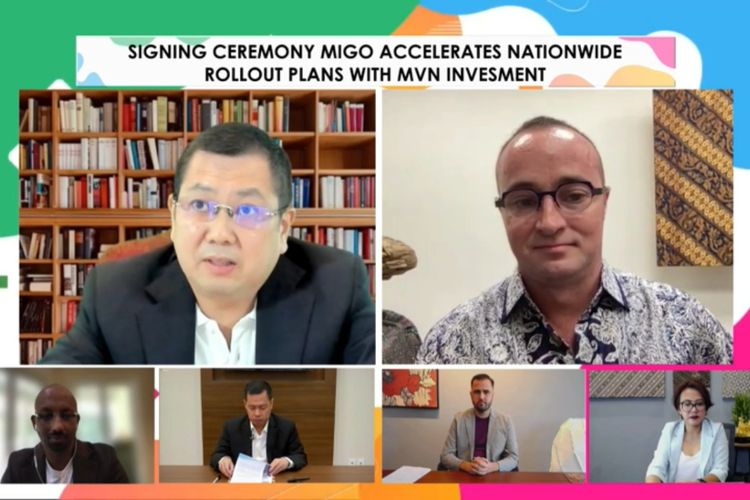 xecutive Chairman MNC Group, Hary Tanoesoedibjo menandatangani secara virtual kesepakatan investasi ke Migo Indonesia dalam rangka percepatan digitalisasi secara virtual, di Jakarta, Kamis (9/9/2021).