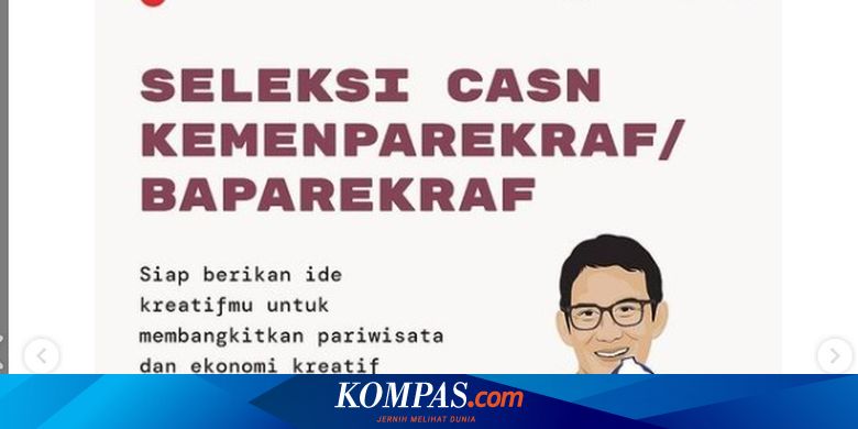 Kemenparekraf Buka 189 Formasi CPNS 2021 untuk Lulusan D3-S2 - Vimarsana News
