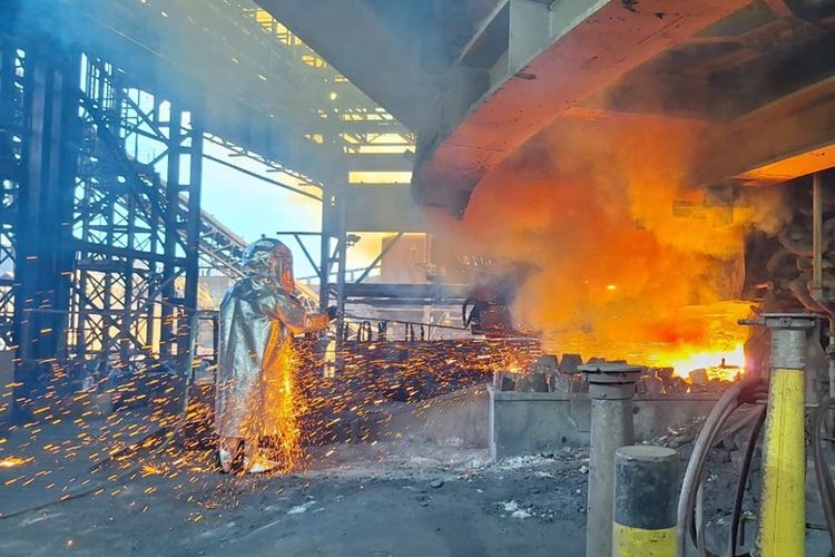 Proses peleburan nikel PT Vale Indonesia