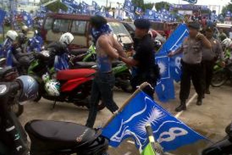 Bentrok saat kampanye PAN beberapa kader diamankan Brimob Polda Bengkulu