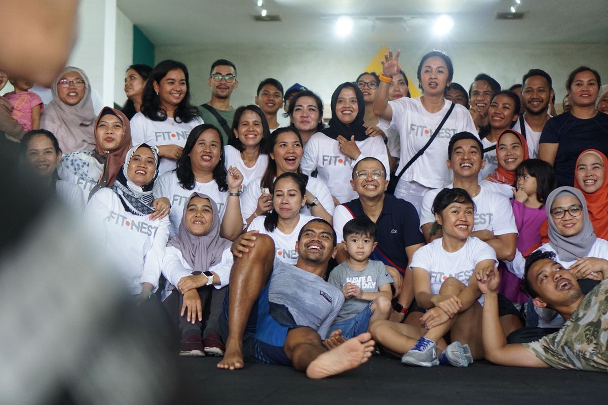 Keseruan saat peresmian FitNest, sebuah functional fitness gym di Jalan Paledang, Kota Bogor, Sabtu (18/1/2020).
