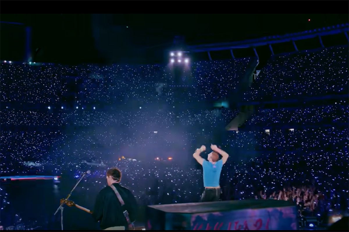 Tangkapan layar tayangan Youtube konser Coldplay di Argentina.