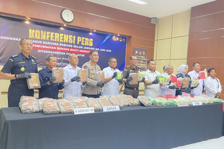 Peredaran Narkoba di Jatim Naik, Polda Jatim: Jalur Darat Mendominasi dan Sasar Tempat Sepi