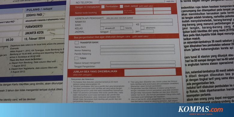 Cara Membatalkan Tiket Kereta Api