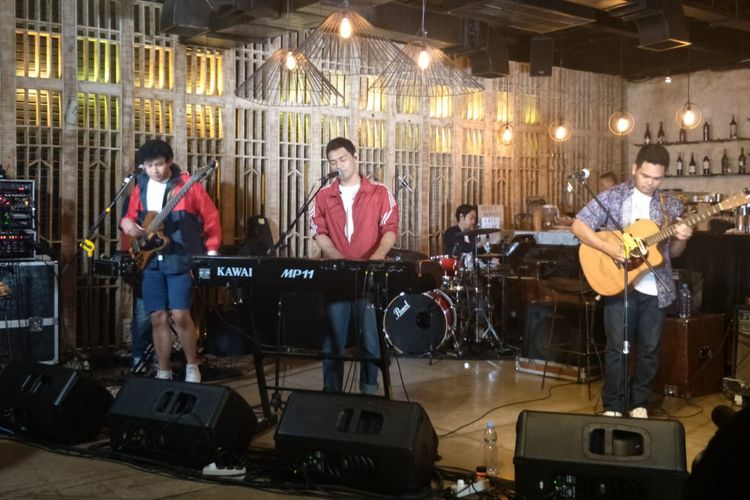 The Overtunes saat peluncuran album baru Memory Lane, di kawasan SCBD, Jakarta Selatan, Rabu (20/3/2019).