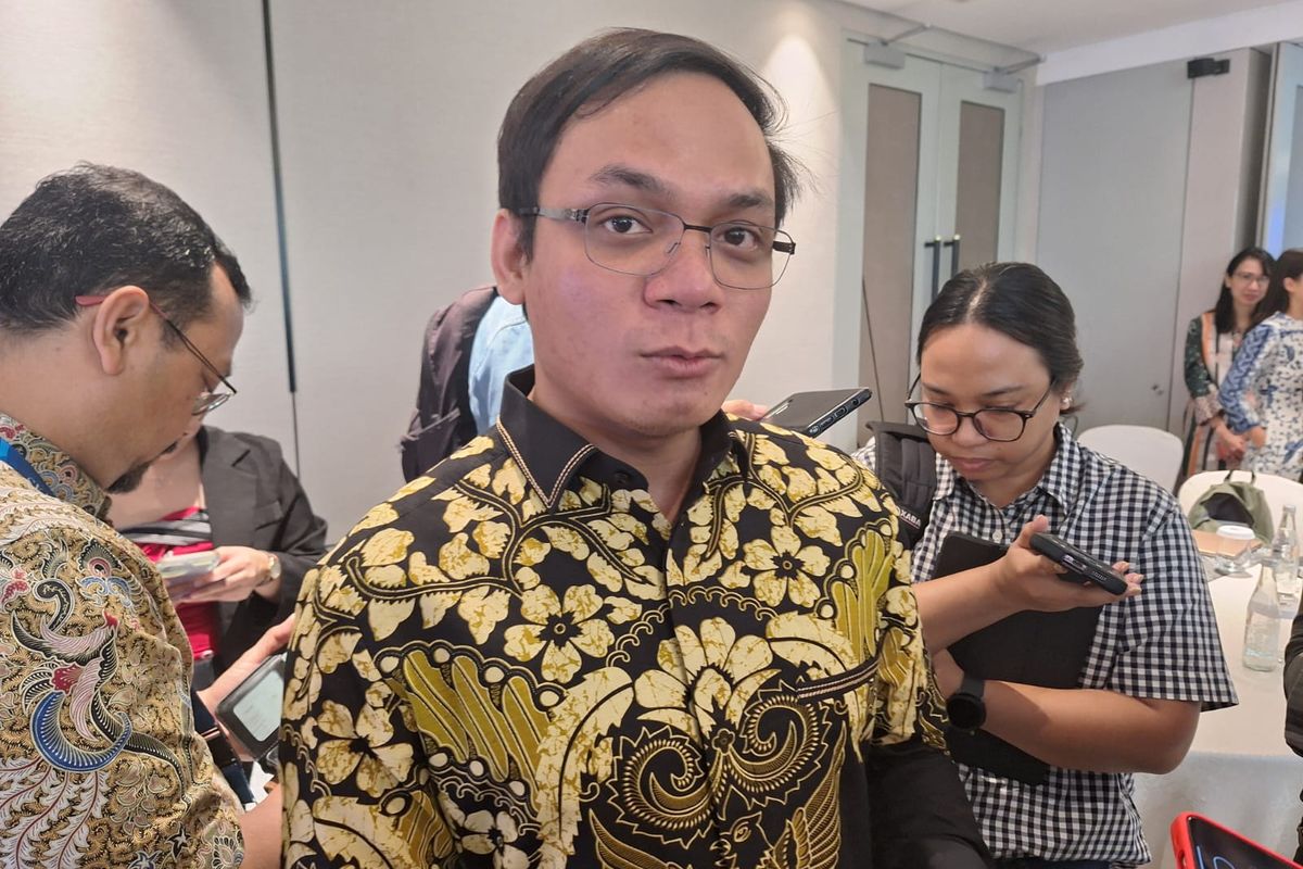 CEO and Co-Founder eFishery Gibran Huzaifah ketika ditemui usai acara Penandatanganan Pemberian Pinjaman Hijau dan Pinjaman Sosial oleh PT Bank HSBC Indonesia kepada eFishery, Jumat (31/5/2024).