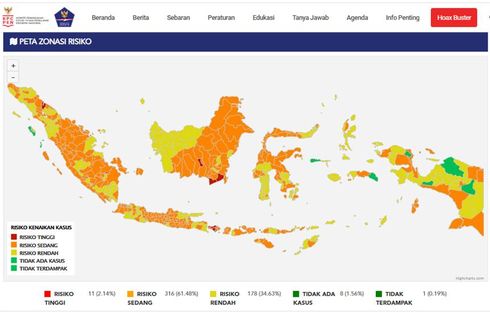 Zona Merah Covid-19 Indonesia Naik Jadi 11 Daerah, Bali Terbanyak