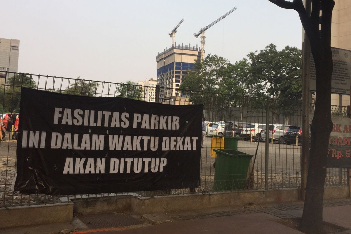 Kondisi park and ride MH Thamrin, Jakarta Pusat yang akan ditutup, Jumat (6/9/2019).