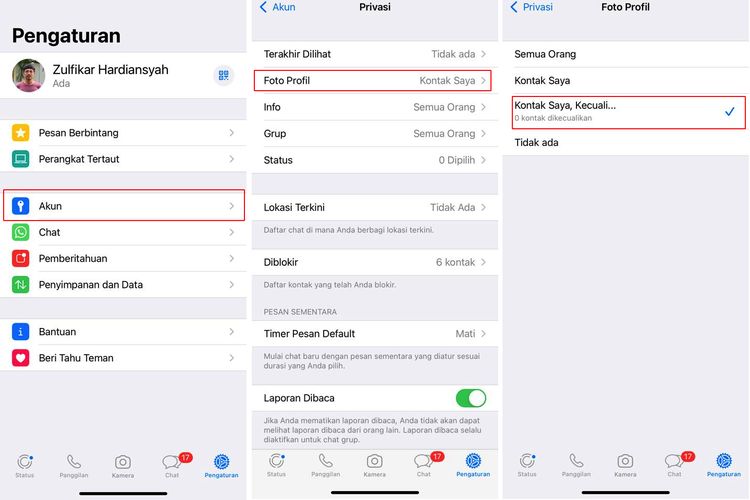 Ilustrasi cara agar foto profil WhatsApp hanya bisa dilihat oleh sahabat
