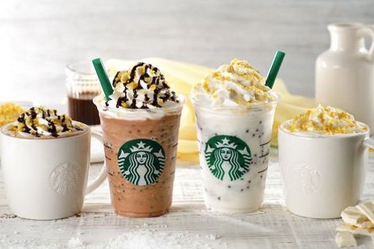 Starbucks cokelat pisang di Jepang. 