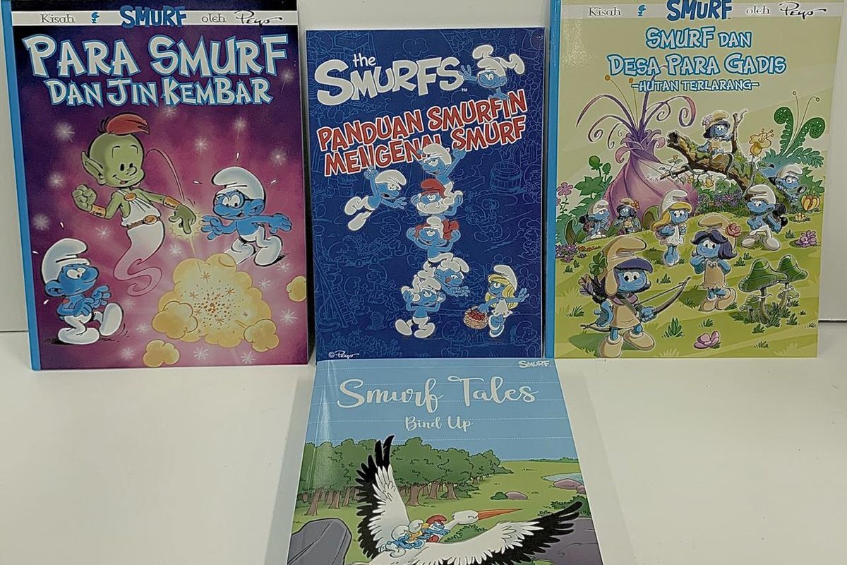 Kumpulan buku Smurf terbitan Elex Media.