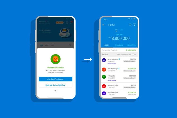 Fitur Split Pay dari Jenius. 