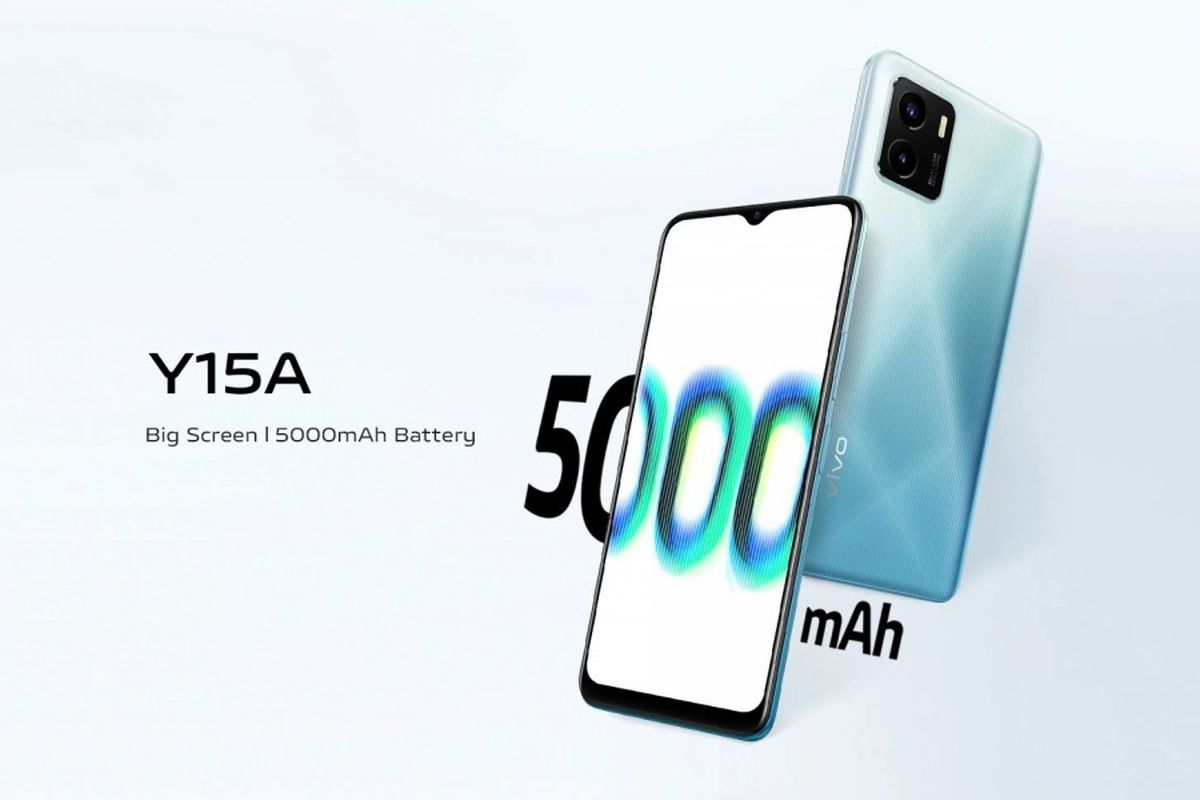 Ilustrasi Vivo Y15A yang sudah dibekali baterai berkapasitas 5.000 mAh.