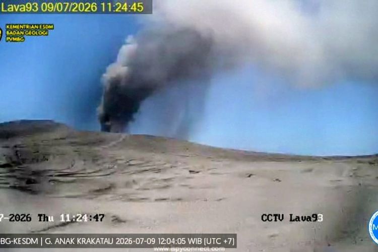 Anak Krakatau Erupsi Berulang, Tujuh Letusan dalam Sehari Semburkan Abu hingga 250 Meter