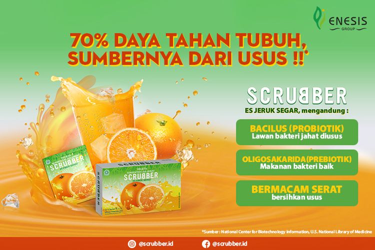 Scrubber selain mengandung probiotik atau bakteri baik juga mengandung prebiotik atau makanan untuk bakteri baik di usus, yakni oligosakarida. Probiotik yang mendapat asupan oligosakarida akan dapat berperan secara maksimal dalam upaya melindungi kesehatan saluran pencernaan terutama usus.