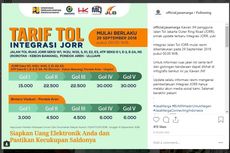 Ingat, Besok Tol JORR Mulai Terapkan Tarif Integrasi