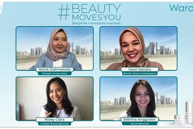 Sabrina Anggraini, Dewi Sandra dan Nicky Clara dalam acara Wardah Beauty Moves You, Kamis (30/9/2021).