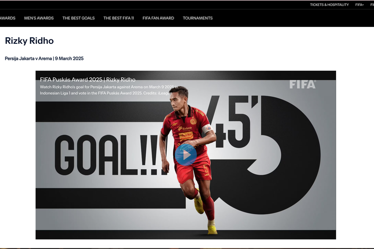 Link Voting Puskas Award 2025 buat Gol Rizky Ridho 