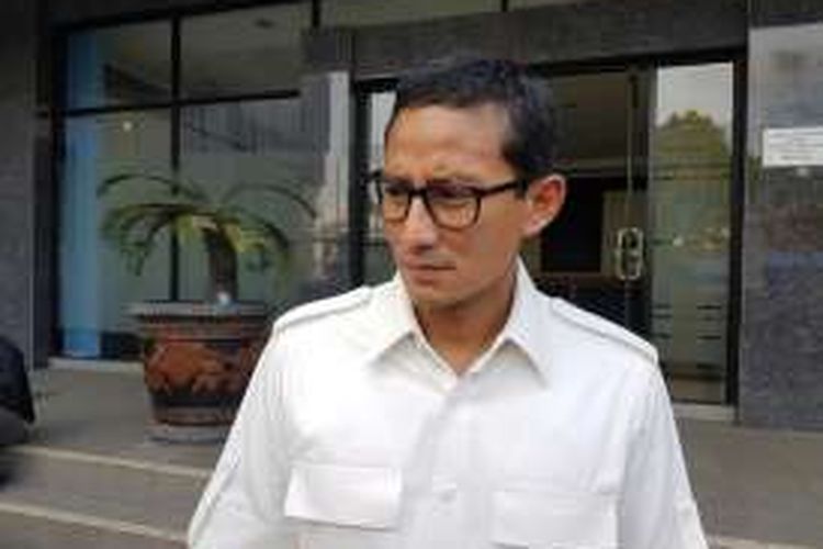 Bakal calon gubernur DKI Jakarta, Sandiaga Uno usai konsolidasi DPD Partai Gerindra DKI Jakarta di Gedung KNPI, Rawamangun, Jakarta Timur, Sabtu (23/7/2016).