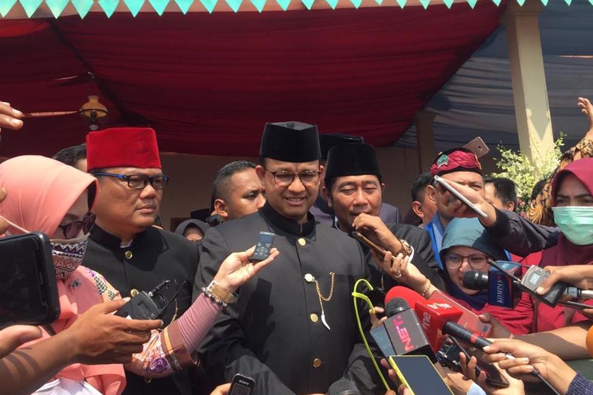 Gubernur DKI Jakarta, Anies Baswedan, di Monas, Jakarta Pusat, Minggu (21/7/2019).