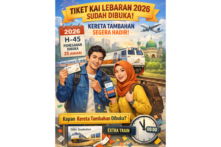 Tiket KAI Lebaran 2026 dan kereta tambahan kapan dibuka?