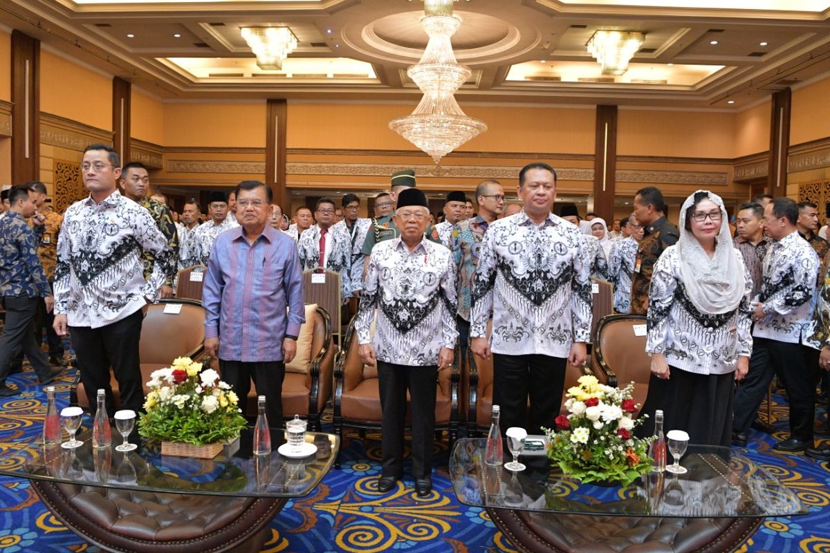 Acara pembukaan Konferensi Kerja Nasional PGRI di Jakarta (21/2/2020).