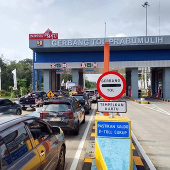 Gerbang Tol Prabumulih saat arus balik Lebaran 2026