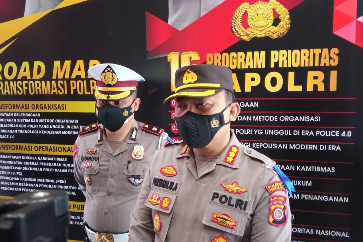 Kapolresta Yogyakarta Kombes Pol Purwadi saat ditemui di Polresta Yogyakarta, Senin (20/9/2021)