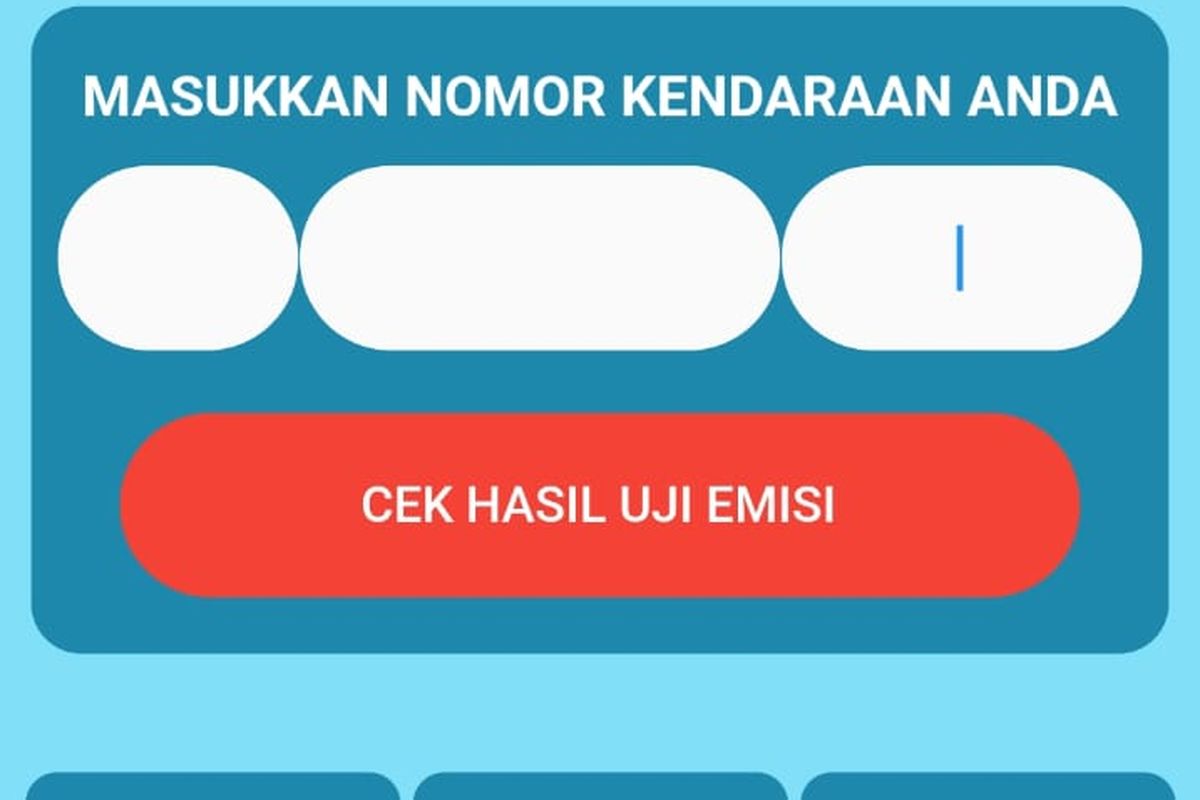 Laman utama aplikasi e-Uji Emisi