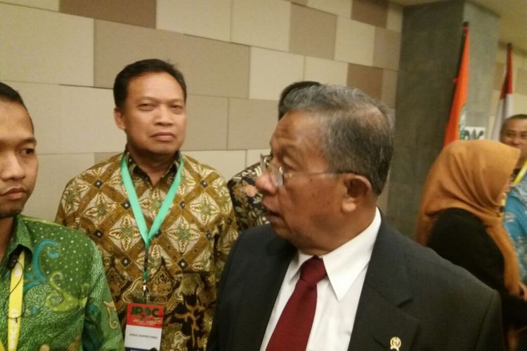 Menteri Koordinator Bidang Perekonomian Darmin Nasution Indonesia Palm Oil Conference (IPOC) di Bali Nusa Dua Conference Center, Bali, Kamis (2/11/2017).