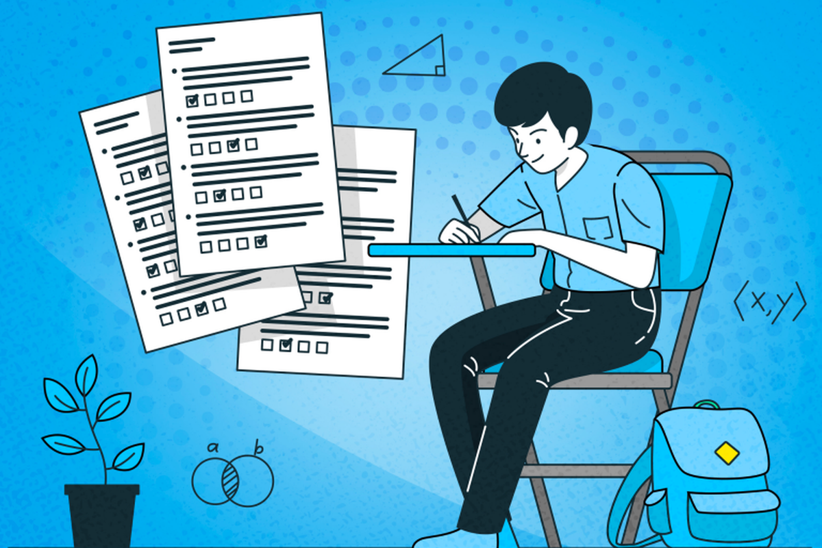 Ilustrasi mengerjakan tes kemampuan akademik (TKA)