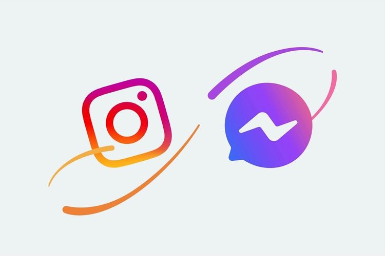 Ilustrasi Instagram dan Facebook Messenger