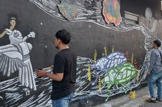 Seniman Disabilitas Inggris dan Indonesia Berkolaborasi Ciptakan Mural Bertema Wastra