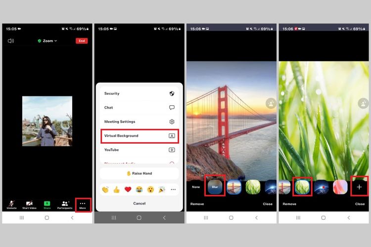 Cara mengganti background video call Zoom di Android