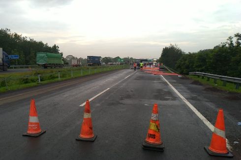 Tol Cipali Km 122 Ambles, Contraflow Arah Jakarta Diberlakukan 