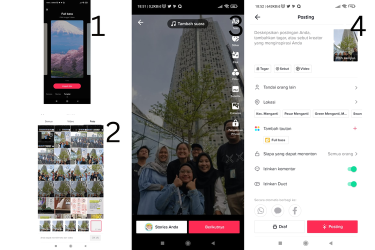 cara membuat video TikTok dengan foto