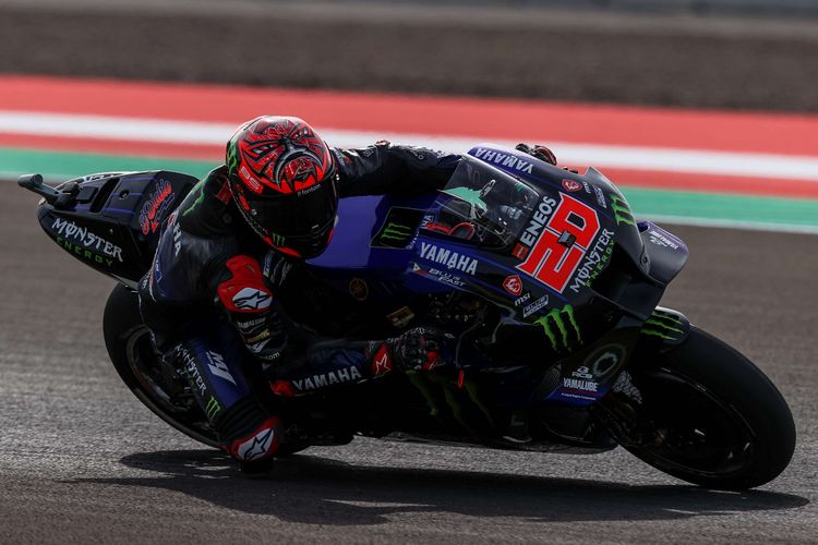MotoGP world champion Fabio Quartararo closed the FP2 fastest of all with a time of one minute 31.608 seconds at the 2022 Indonesian Grand Prix in the Pertamina Mandalika International Street Circuit on Lombok island, Friday March 18, 2022. 