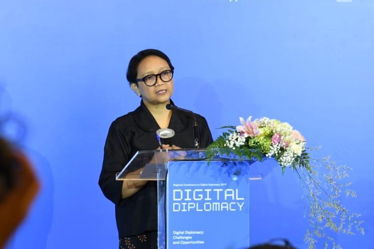 Menteri Luar Negeri (Menlu) Retno L.P. Marsudi saat membuka acara Regional Conference on Digital Diplomacy (RCDD) di Jakarta, Selasa (10/9/2019). Forum inisiatif pertama di kawasan yang digalang oleh Pemerintah Indonesia.