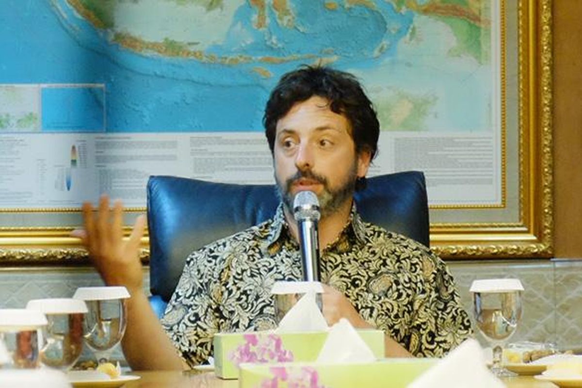 Pendiri Google Sergey Brin saat berkunjung ke Kementerian Pariwisata, Senin (28/12/2015)