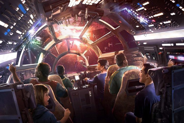 Konsep Millennium Falcon yang tengah dibangun Disney untuk Star Wars: Galaxy?s Edge mereka.