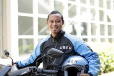 Biru Jadi Warna Atribut Uber Motor di Bandung 