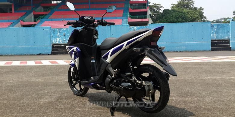 Tampilan belakang Aerox, bernuansa sporty.