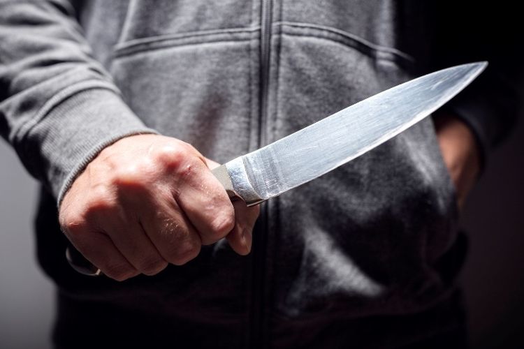 A knife as a sharp weapon